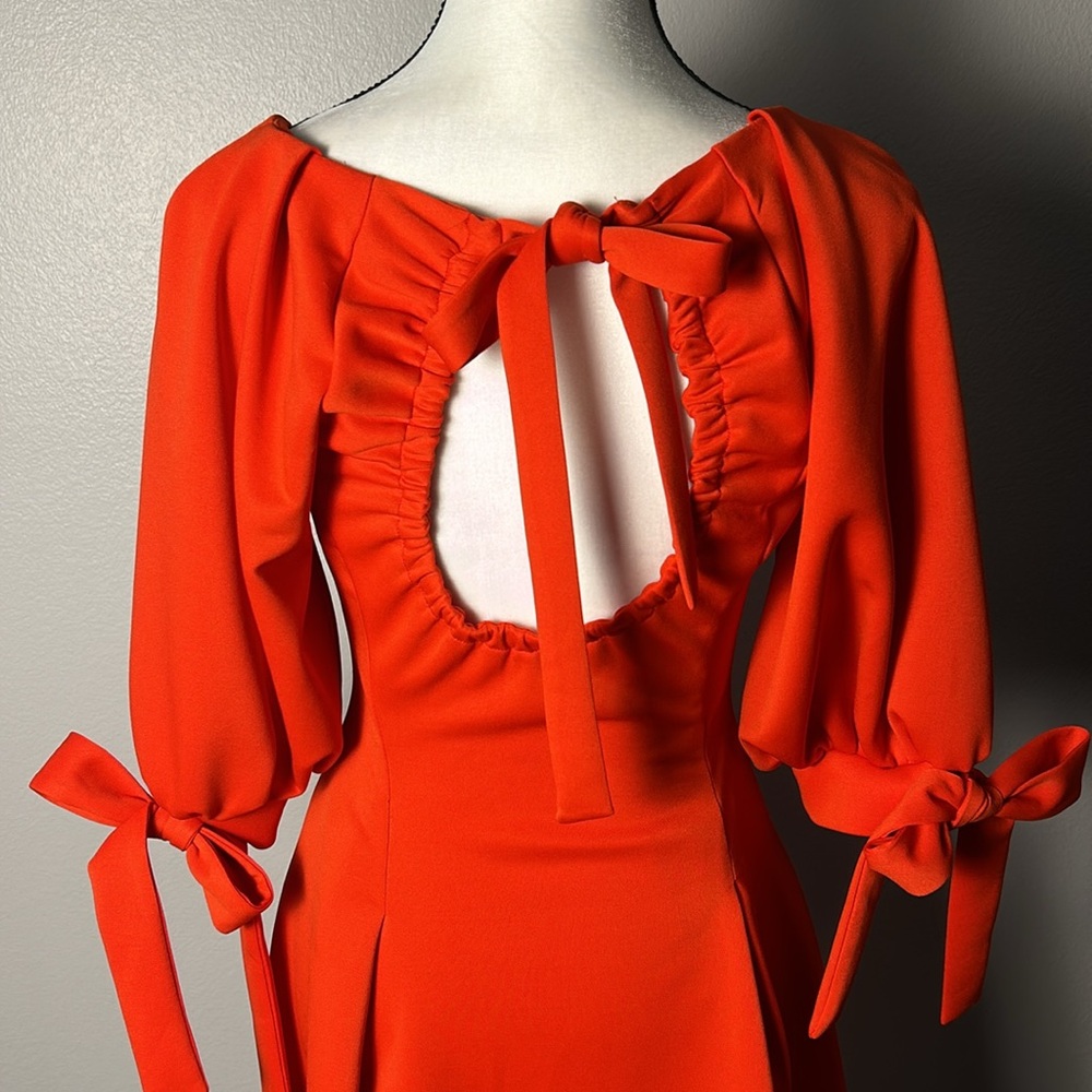 Elegant Red Midi Dress - Picture 11 of 12